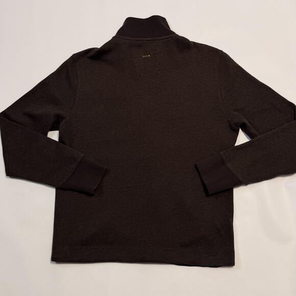 BOSS Orange Sweatshirt Mens Medium Brown Full Zip Stand Collar Rib Cuffs Knit - Picture 11 of 13